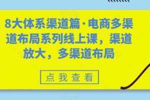 八大体系渠道篇·电商多渠道布局系列线上课,渠道放大,多渠道布局