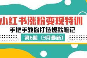 小红书涨粉变现特训·第6期，手把手教你打造爆款笔记
