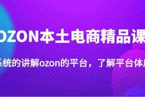 OZON本土电商精品课，系统的讲解ozon的平台，了解平台体质