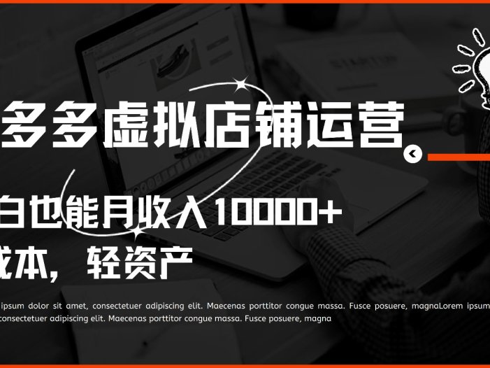 多多虚拟项目运营，小白也能月收入10000+
